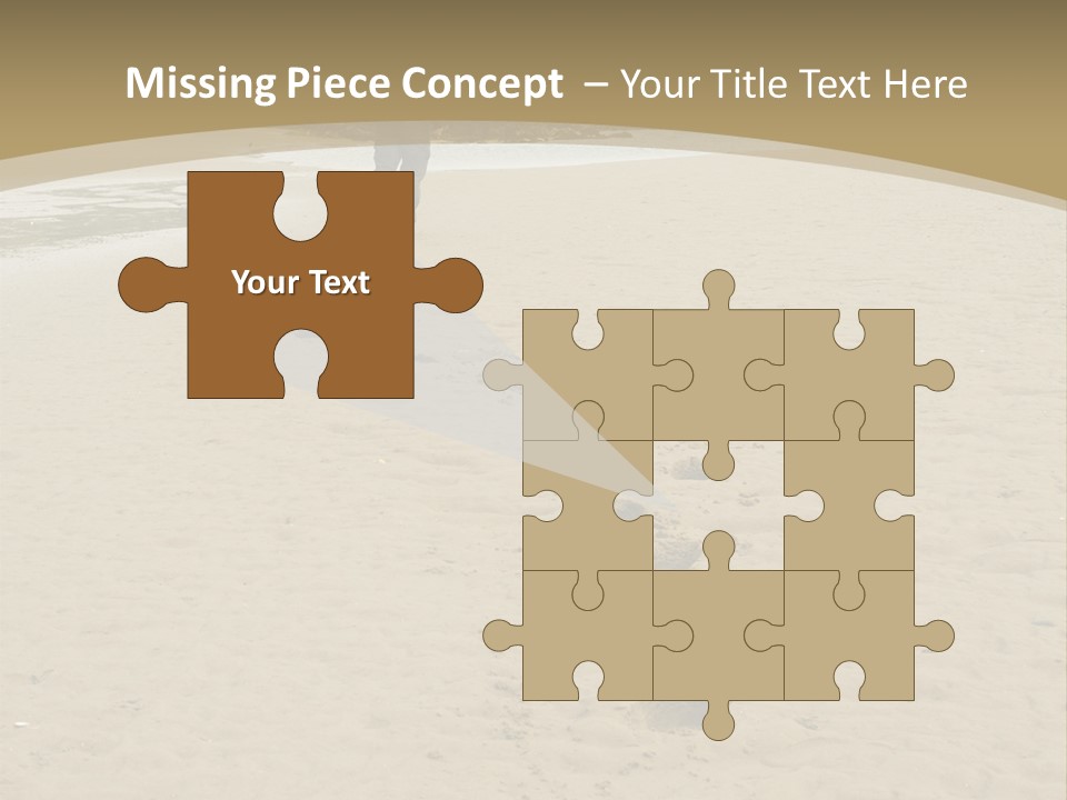 A Person Standing On A Beach With Footprints In The Sand PowerPoint Template