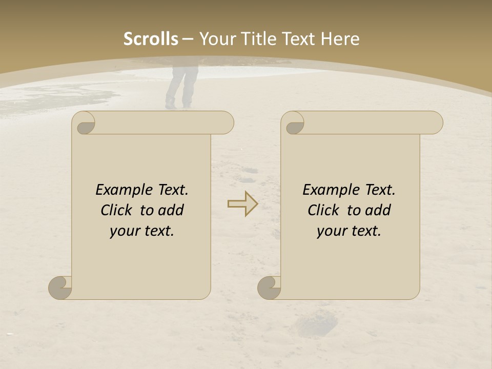 A Person Standing On A Beach With Footprints In The Sand PowerPoint Template