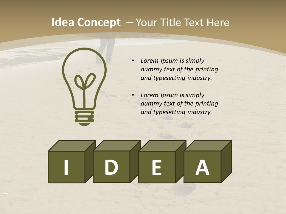 A Person Standing On A Beach With Footprints In The Sand PowerPoint Template