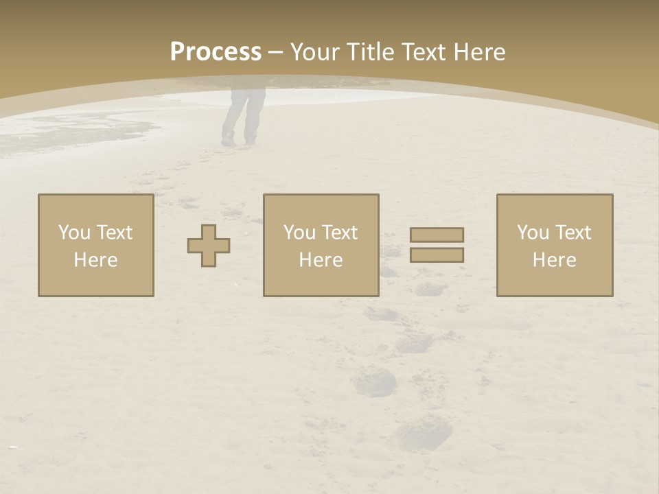 A Person Standing On A Beach With Footprints In The Sand PowerPoint Template