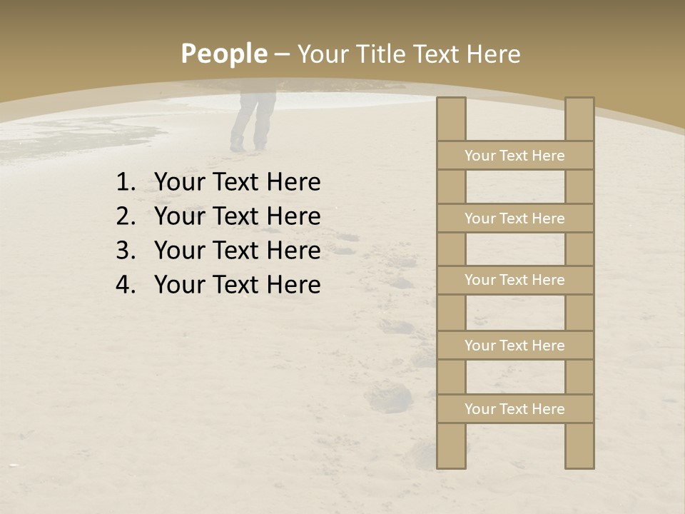 A Person Standing On A Beach With Footprints In The Sand PowerPoint Template