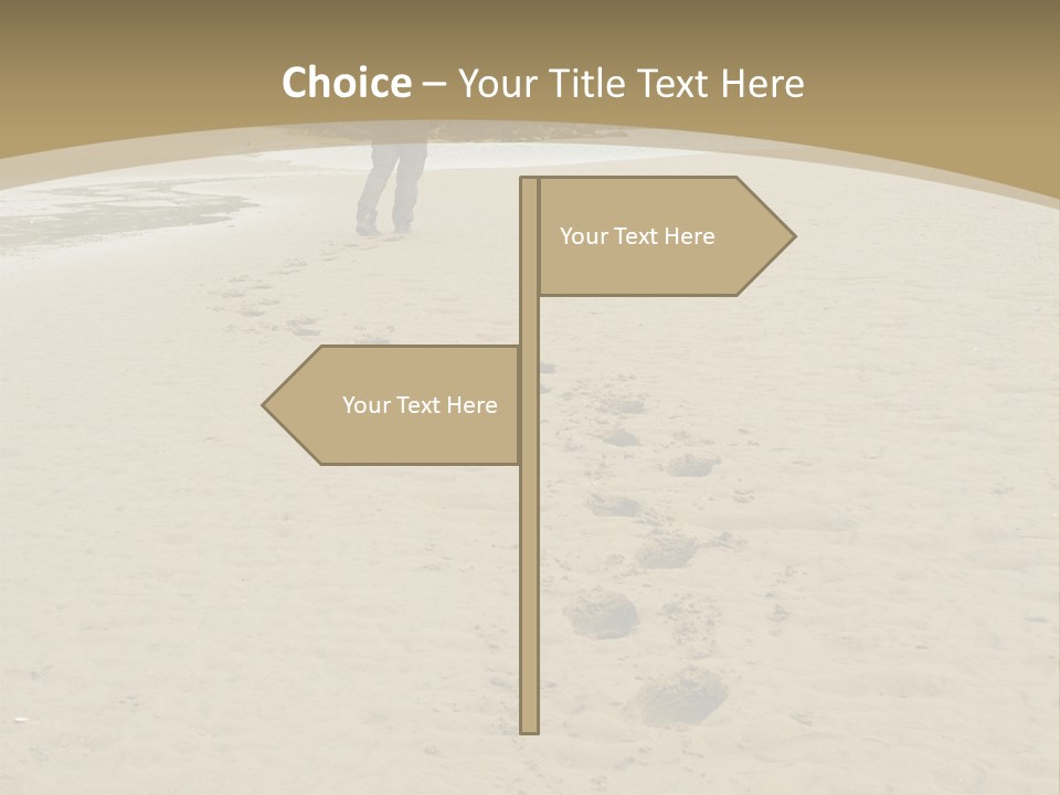 A Person Standing On A Beach With Footprints In The Sand PowerPoint Template