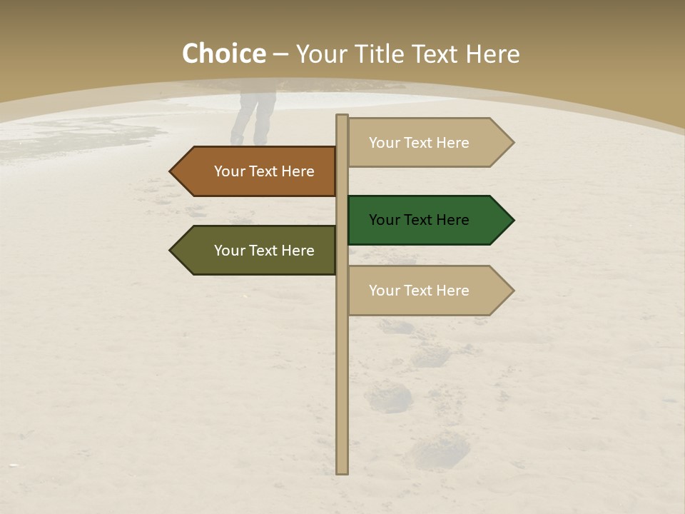 A Person Standing On A Beach With Footprints In The Sand PowerPoint Template