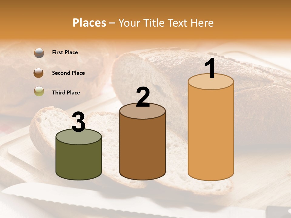A Loaf Of Bread Sitting On Top Of A Cutting Board PowerPoint Template
