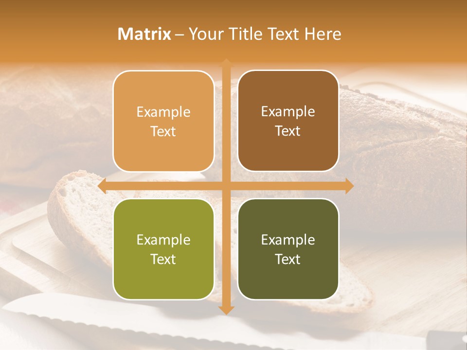 A Loaf Of Bread Sitting On Top Of A Cutting Board PowerPoint Template
