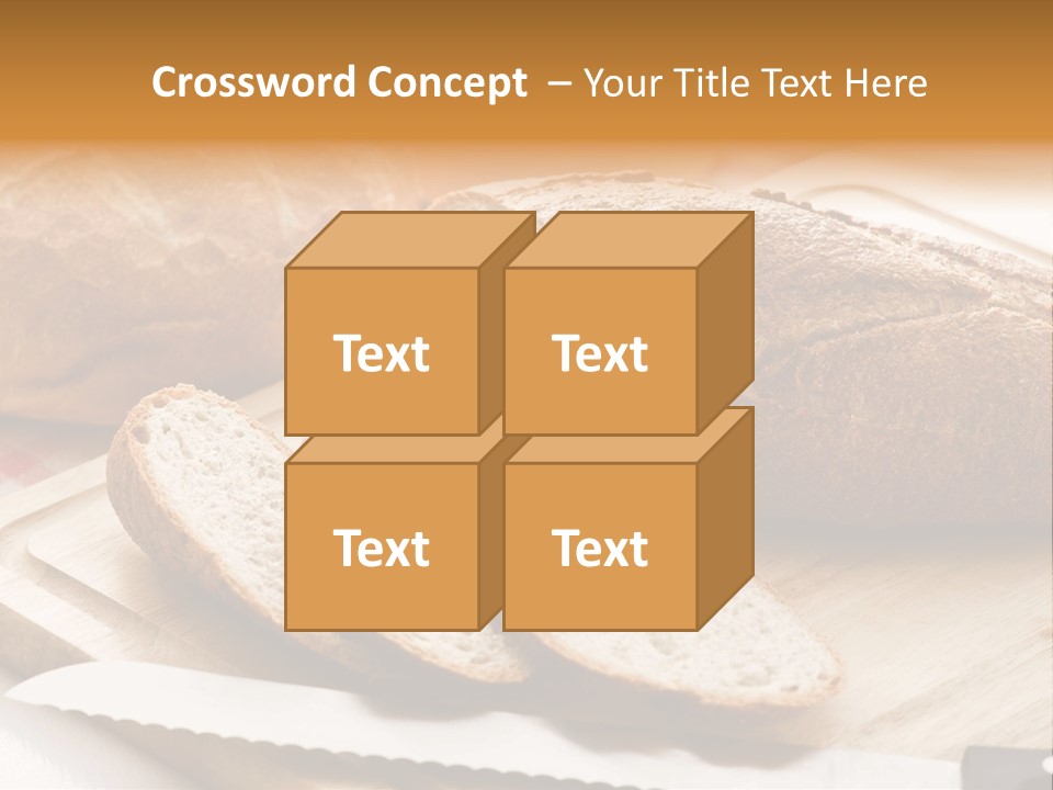 A Loaf Of Bread Sitting On Top Of A Cutting Board PowerPoint Template
