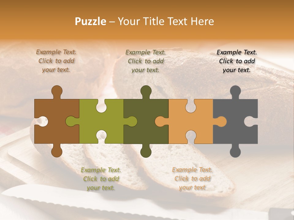 A Loaf Of Bread Sitting On Top Of A Cutting Board PowerPoint Template