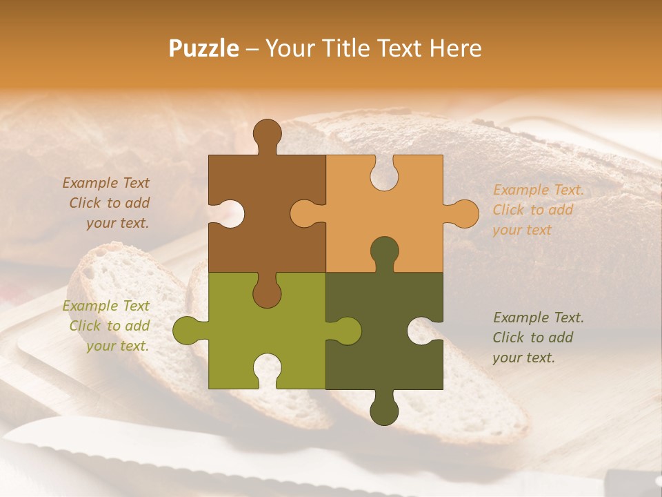 A Loaf Of Bread Sitting On Top Of A Cutting Board PowerPoint Template