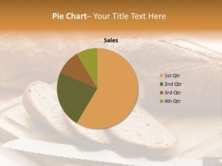 A Loaf Of Bread Sitting On Top Of A Cutting Board PowerPoint Template