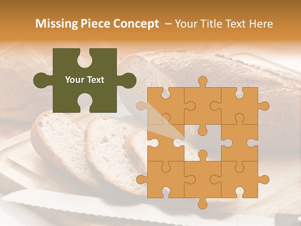 A Loaf Of Bread Sitting On Top Of A Cutting Board PowerPoint Template