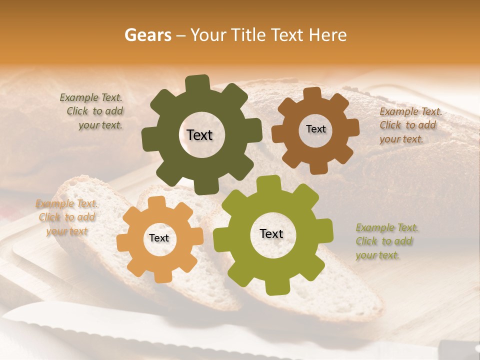 A Loaf Of Bread Sitting On Top Of A Cutting Board PowerPoint Template