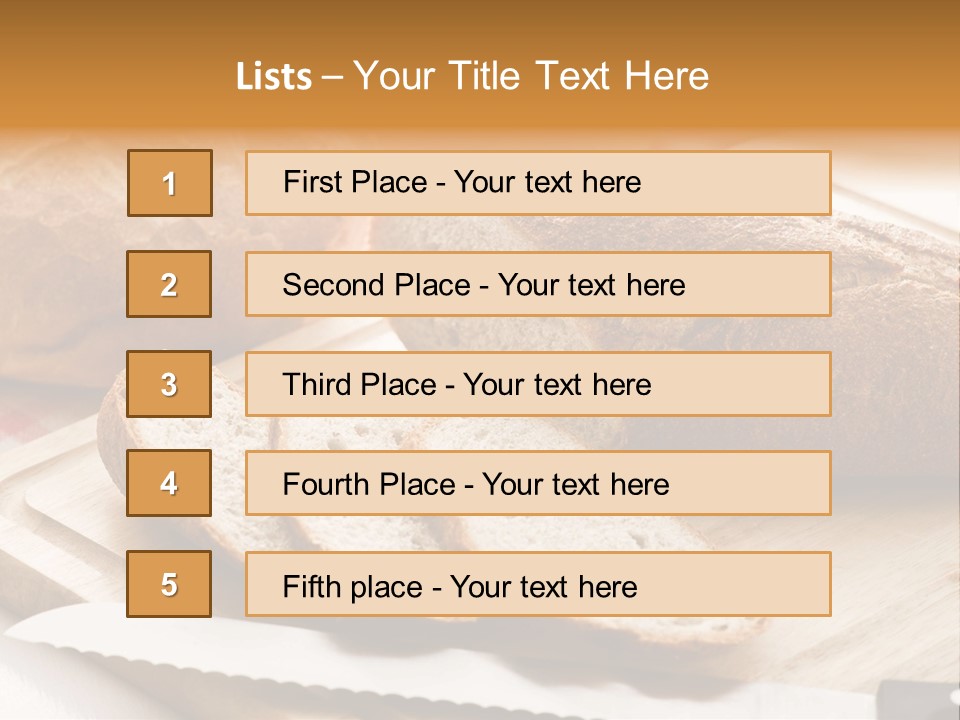 A Loaf Of Bread Sitting On Top Of A Cutting Board PowerPoint Template