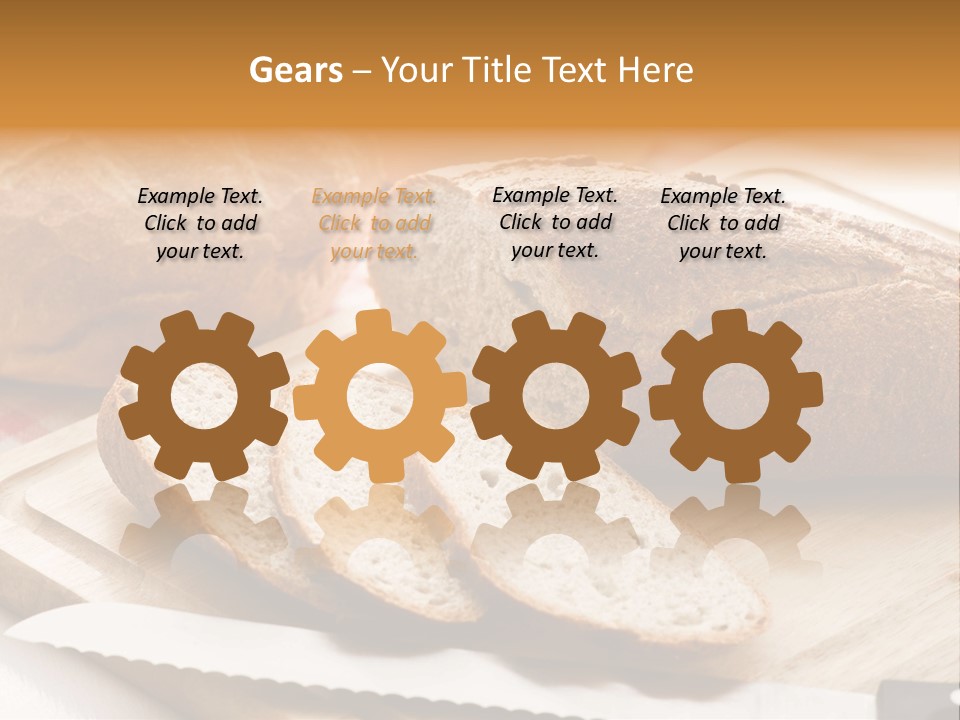 A Loaf Of Bread Sitting On Top Of A Cutting Board PowerPoint Template