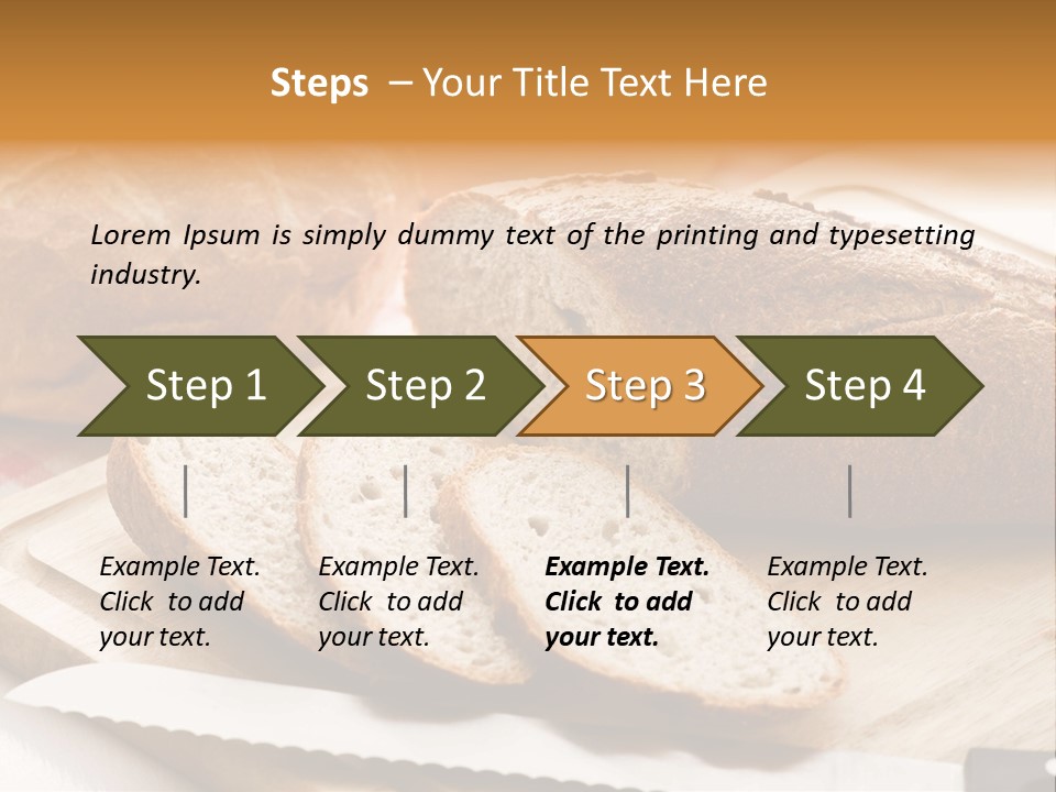 A Loaf Of Bread Sitting On Top Of A Cutting Board PowerPoint Template
