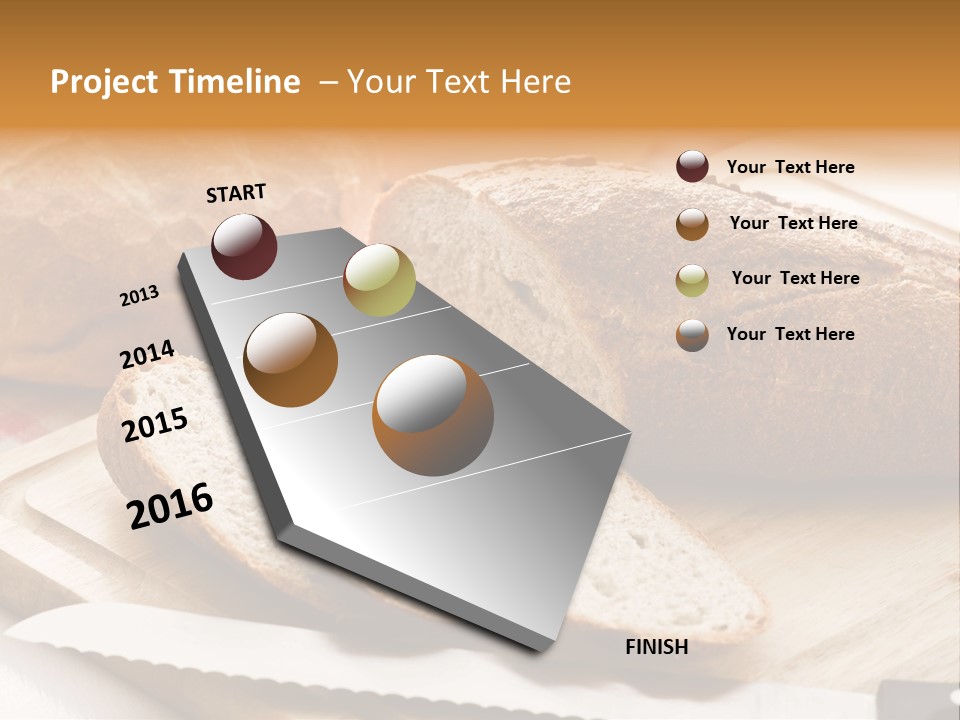 A Loaf Of Bread Sitting On Top Of A Cutting Board PowerPoint Template
