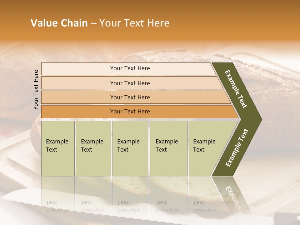 A Loaf Of Bread Sitting On Top Of A Cutting Board PowerPoint Template