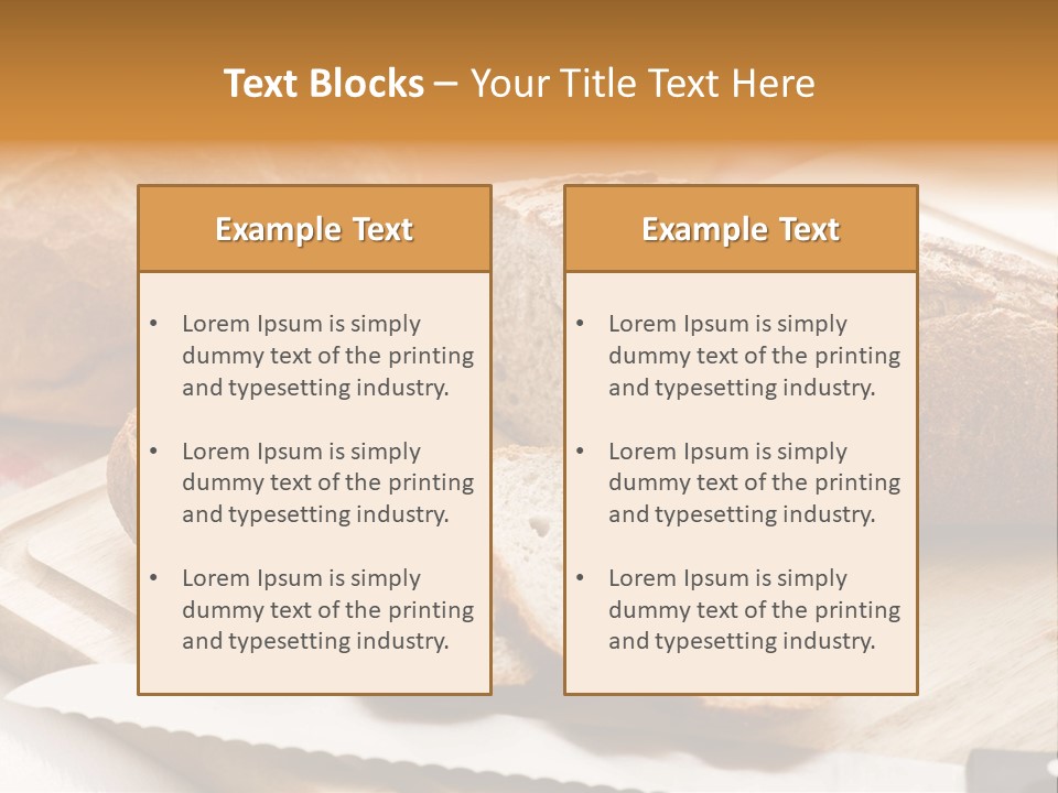A Loaf Of Bread Sitting On Top Of A Cutting Board PowerPoint Template