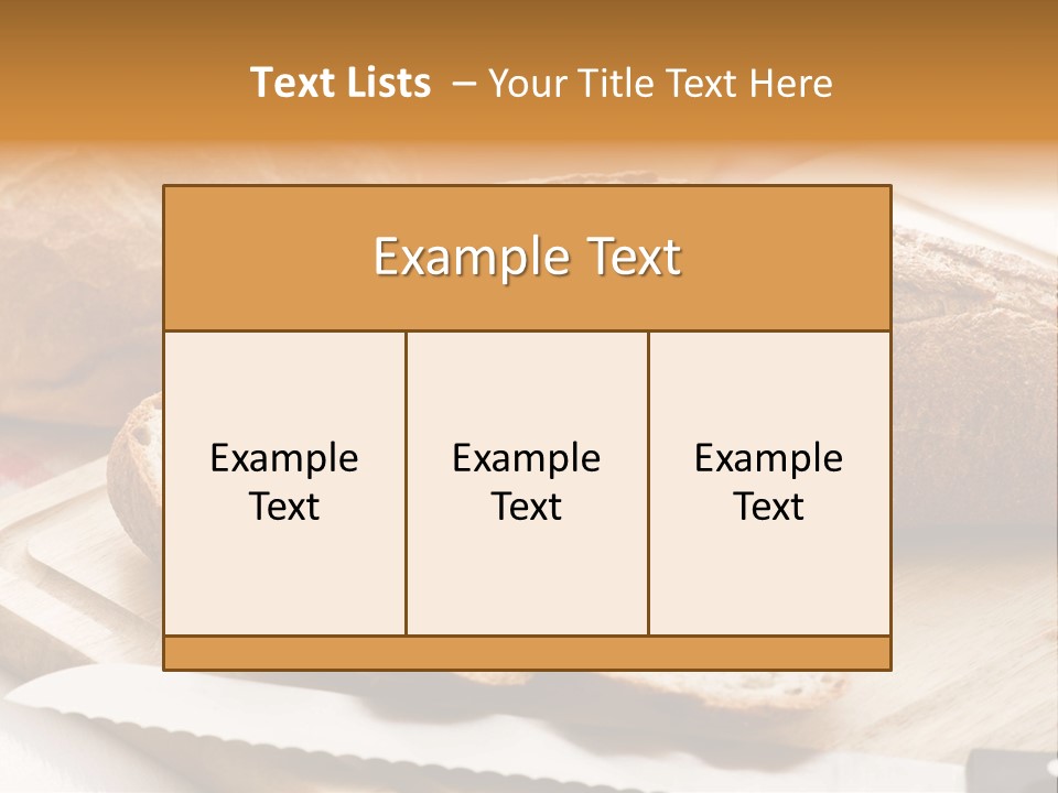 A Loaf Of Bread Sitting On Top Of A Cutting Board PowerPoint Template