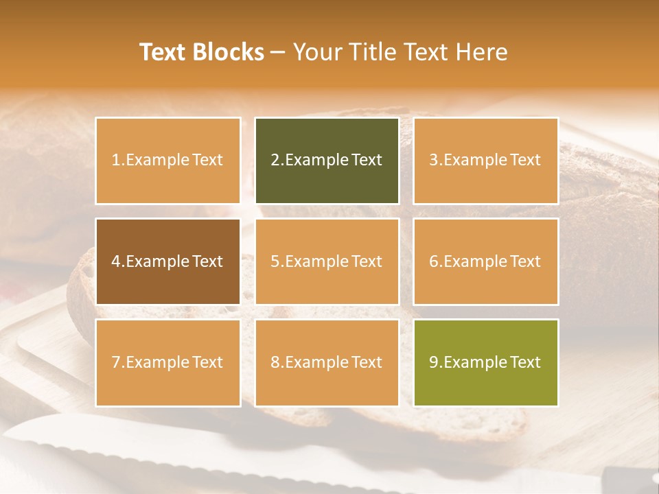 A Loaf Of Bread Sitting On Top Of A Cutting Board PowerPoint Template