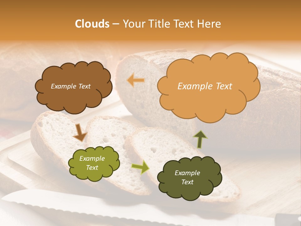 A Loaf Of Bread Sitting On Top Of A Cutting Board PowerPoint Template
