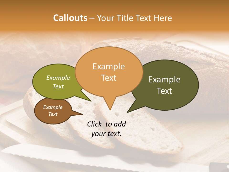 A Loaf Of Bread Sitting On Top Of A Cutting Board PowerPoint Template
