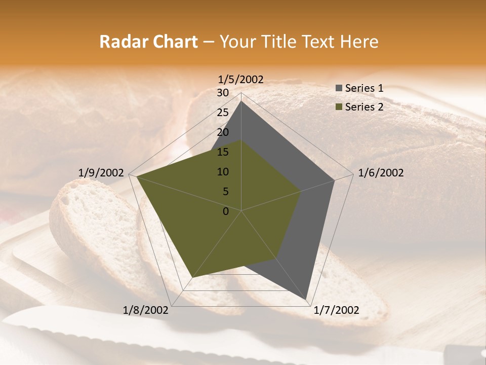 A Loaf Of Bread Sitting On Top Of A Cutting Board PowerPoint Template
