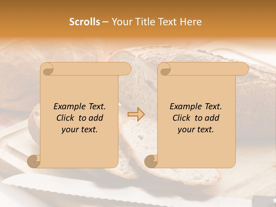 A Loaf Of Bread Sitting On Top Of A Cutting Board PowerPoint Template