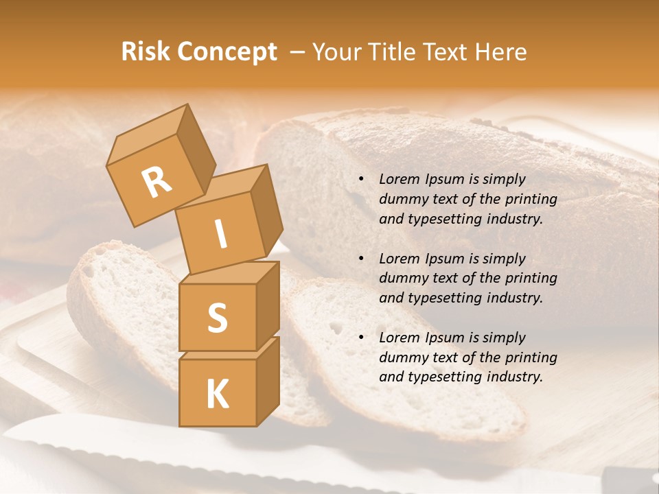 A Loaf Of Bread Sitting On Top Of A Cutting Board PowerPoint Template
