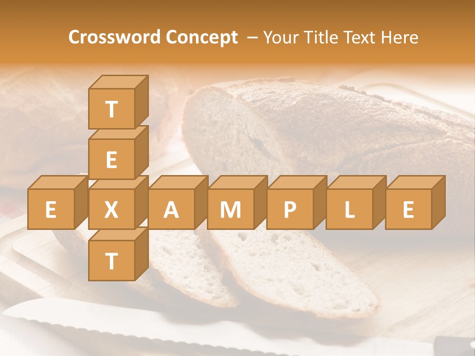 A Loaf Of Bread Sitting On Top Of A Cutting Board PowerPoint Template