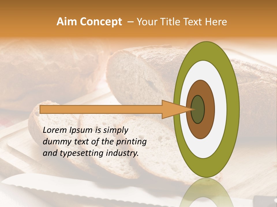 A Loaf Of Bread Sitting On Top Of A Cutting Board PowerPoint Template