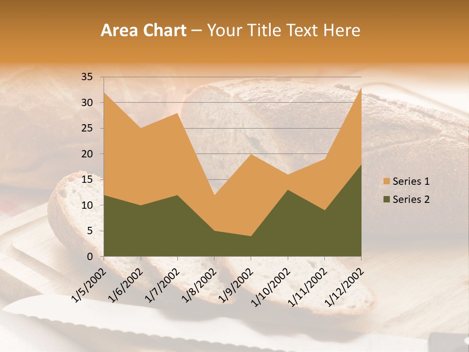 A Loaf Of Bread Sitting On Top Of A Cutting Board PowerPoint Template
