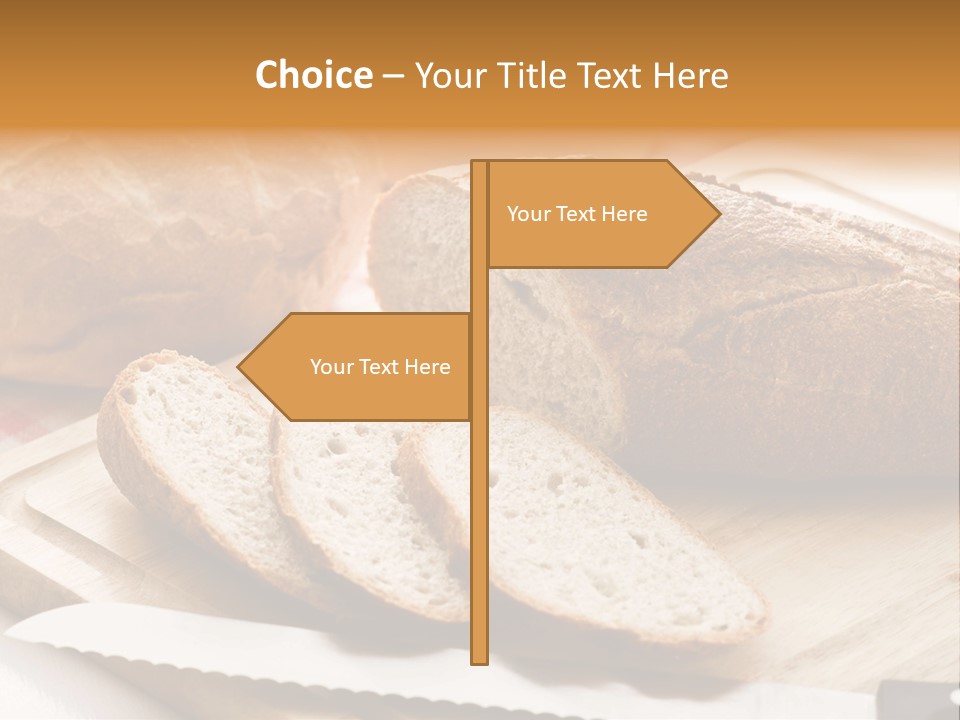A Loaf Of Bread Sitting On Top Of A Cutting Board PowerPoint Template