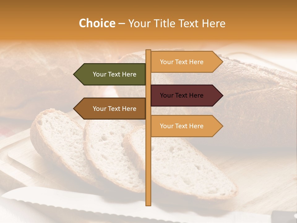 A Loaf Of Bread Sitting On Top Of A Cutting Board PowerPoint Template