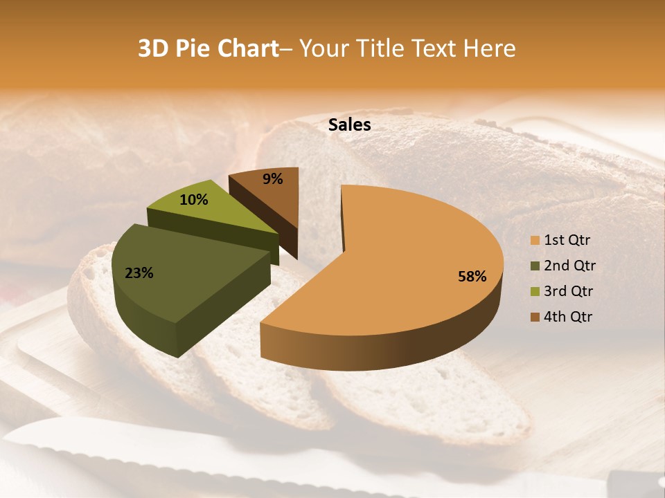 A Loaf Of Bread Sitting On Top Of A Cutting Board PowerPoint Template