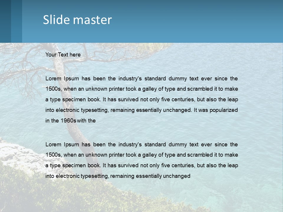 A Body Of Water With A Tree In The Foreground PowerPoint Template