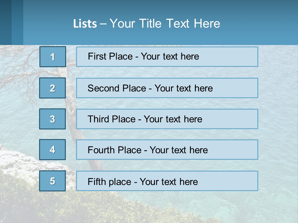 A Body Of Water With A Tree In The Foreground PowerPoint Template