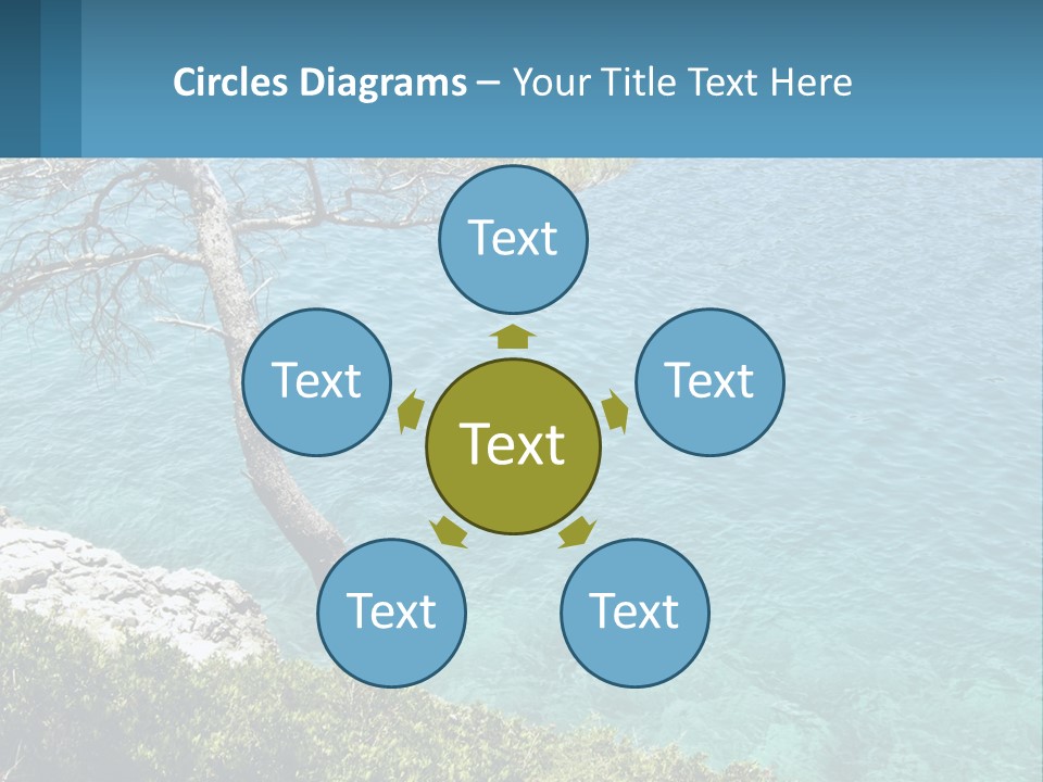 A Body Of Water With A Tree In The Foreground PowerPoint Template