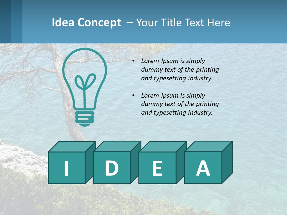 A Body Of Water With A Tree In The Foreground PowerPoint Template