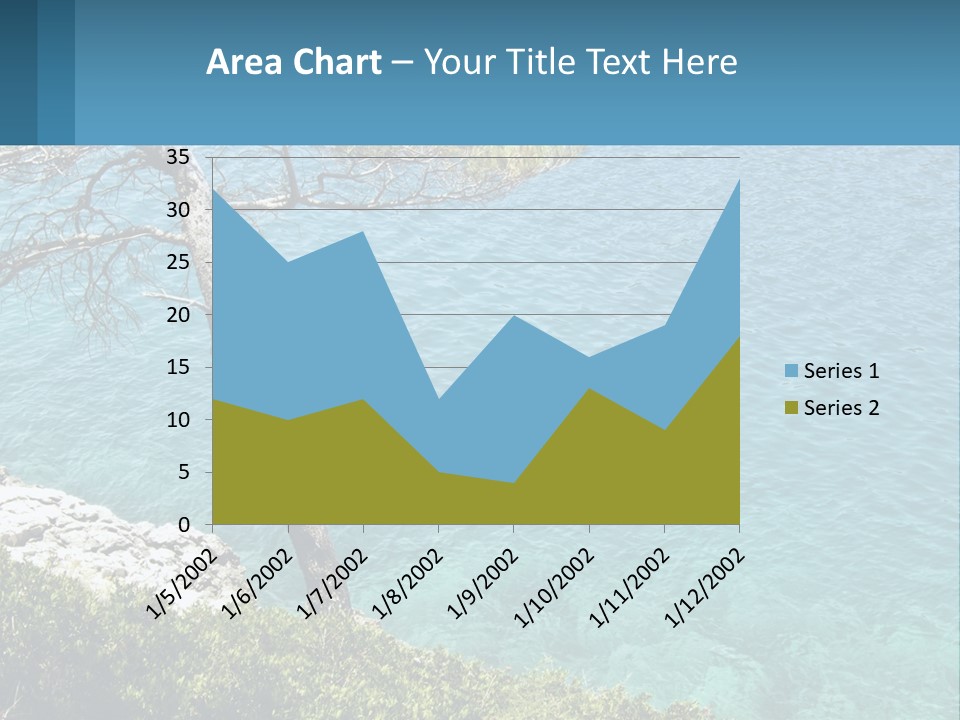 A Body Of Water With A Tree In The Foreground PowerPoint Template