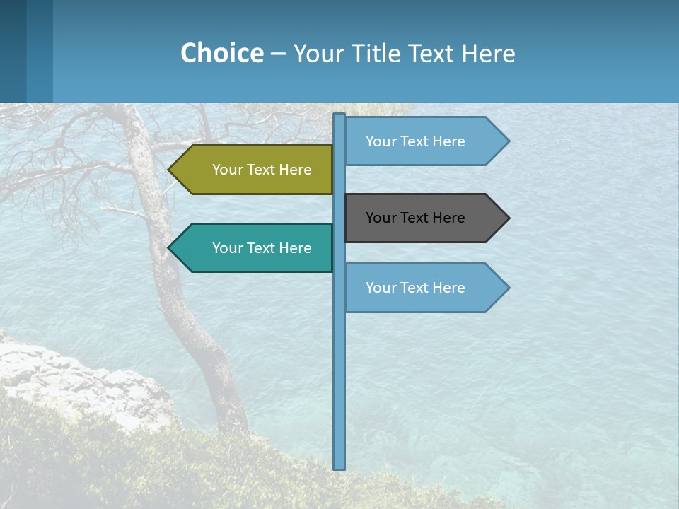 A Body Of Water With A Tree In The Foreground PowerPoint Template