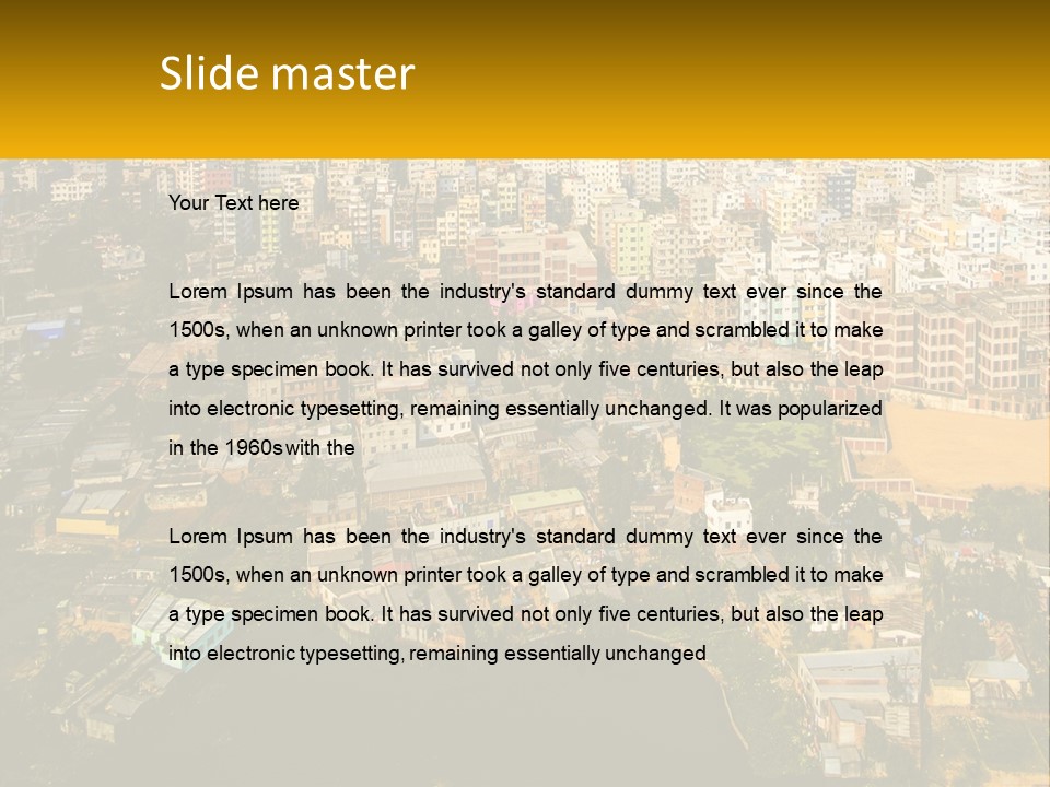 An Aerial View Of A City With Lots Of Buildings PowerPoint Template