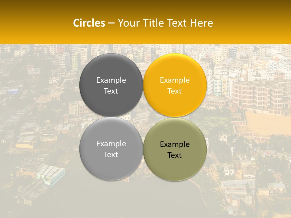 An Aerial View Of A City With Lots Of Buildings PowerPoint Template