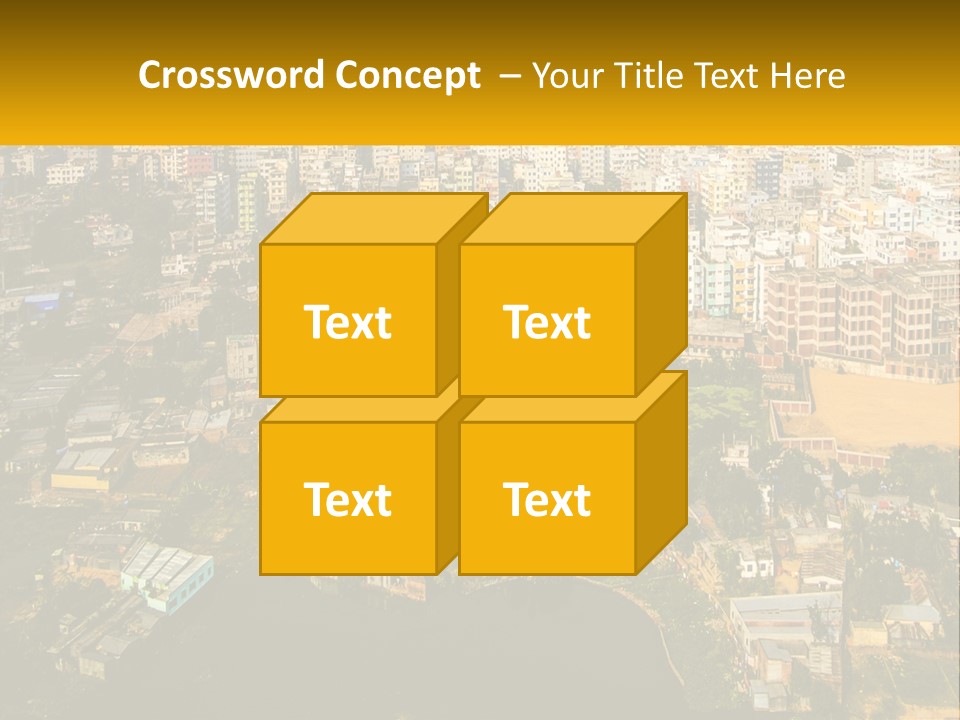 An Aerial View Of A City With Lots Of Buildings PowerPoint Template