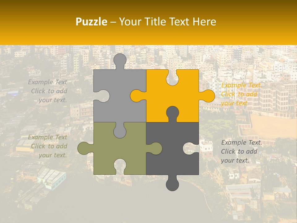 An Aerial View Of A City With Lots Of Buildings PowerPoint Template