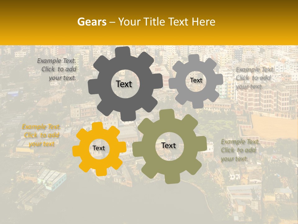 An Aerial View Of A City With Lots Of Buildings PowerPoint Template