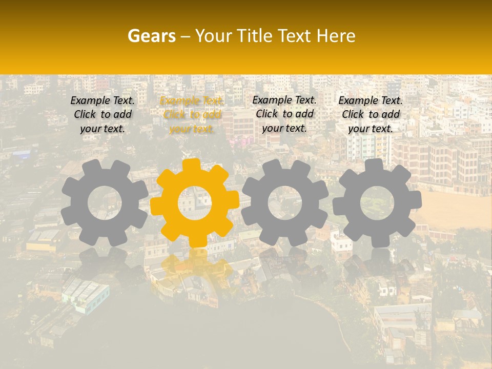 An Aerial View Of A City With Lots Of Buildings PowerPoint Template