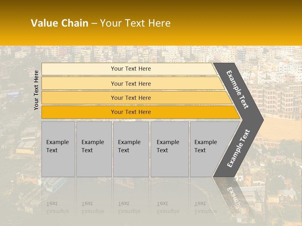 An Aerial View Of A City With Lots Of Buildings PowerPoint Template