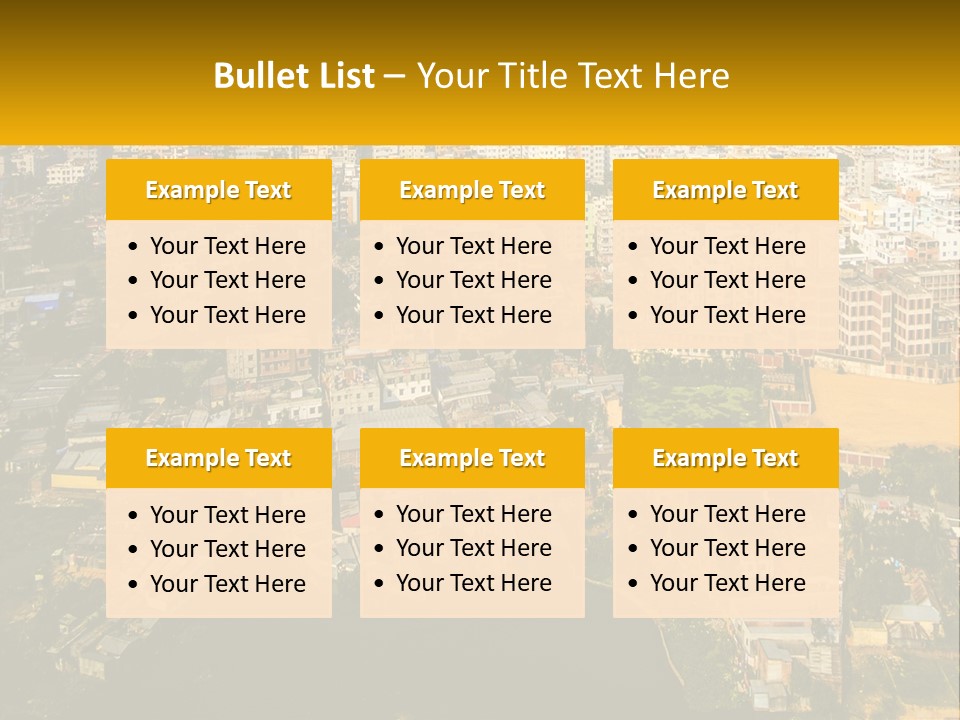 An Aerial View Of A City With Lots Of Buildings PowerPoint Template