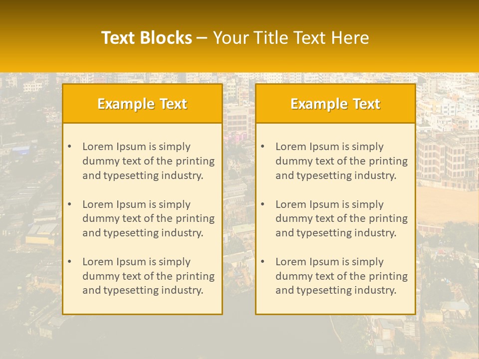 An Aerial View Of A City With Lots Of Buildings PowerPoint Template