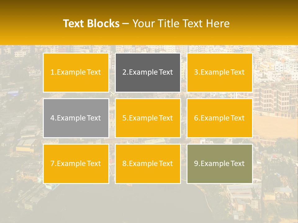 An Aerial View Of A City With Lots Of Buildings PowerPoint Template